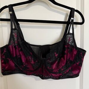 Torrid Black and Purple Lace Bra